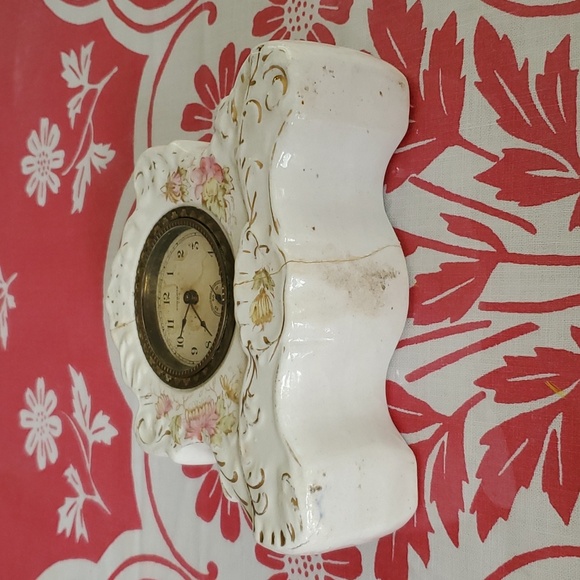 New Haven Clock Co. USA Victorian  porcelain clock Antique - Picture 4 of 7